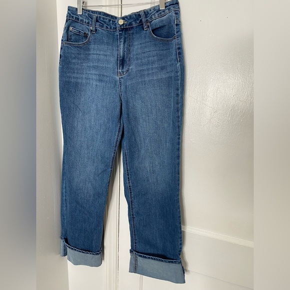 OAT New York Cuffed Classic Blue Denim Jeans - Picture 1 of 8